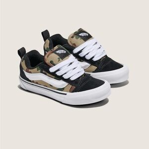 Vans Kids Black and Camo Knu School Sneakers